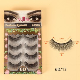 anjieer fashion eyelash 4pairs 6D
