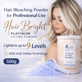 Hair Bright Platinum Lifting Powder – Professional Hair Bleaching Powder Up to 9 Levels Lift – Anti-Yellow Formula – 500g