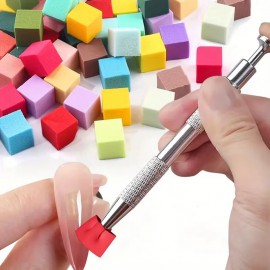100Pcs High Density Cube Sponge Nail Art Sponge Set Gradient Nail Brushes Gel Polish DIY Nail Sponge Grab Pen Manicure Tools