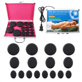 17pcs/set lava Natural Energy Massage stones massage stone hot spa rock basalt stone with heater box 110-220V