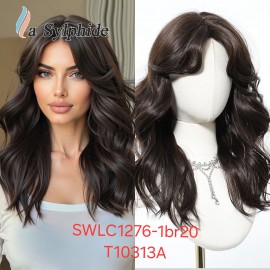 Heat-Resistant Synthetic Wig,Short Hair With Bangs, Model SWLC1276-1BR20-T10313A