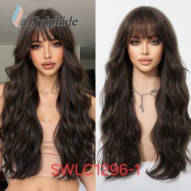 Heat-Resistant Synthetic Wig,Long Hair With Bangs, Model SWLC1296-1