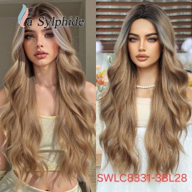 copy of Heat-Resistant Synthetic Wig, Medium Long Hair With Bangs, Model SWLC1360-1RG14-H11073A